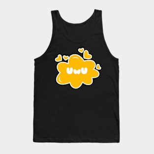 Cute Anime UwU Text Cloud with Hearts Tank Top